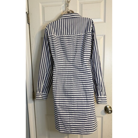 T By Alexander Wang Striped Button Down Tie Front Long Sleeve Shirt Dress Sz 8 - Picture 6 of 6